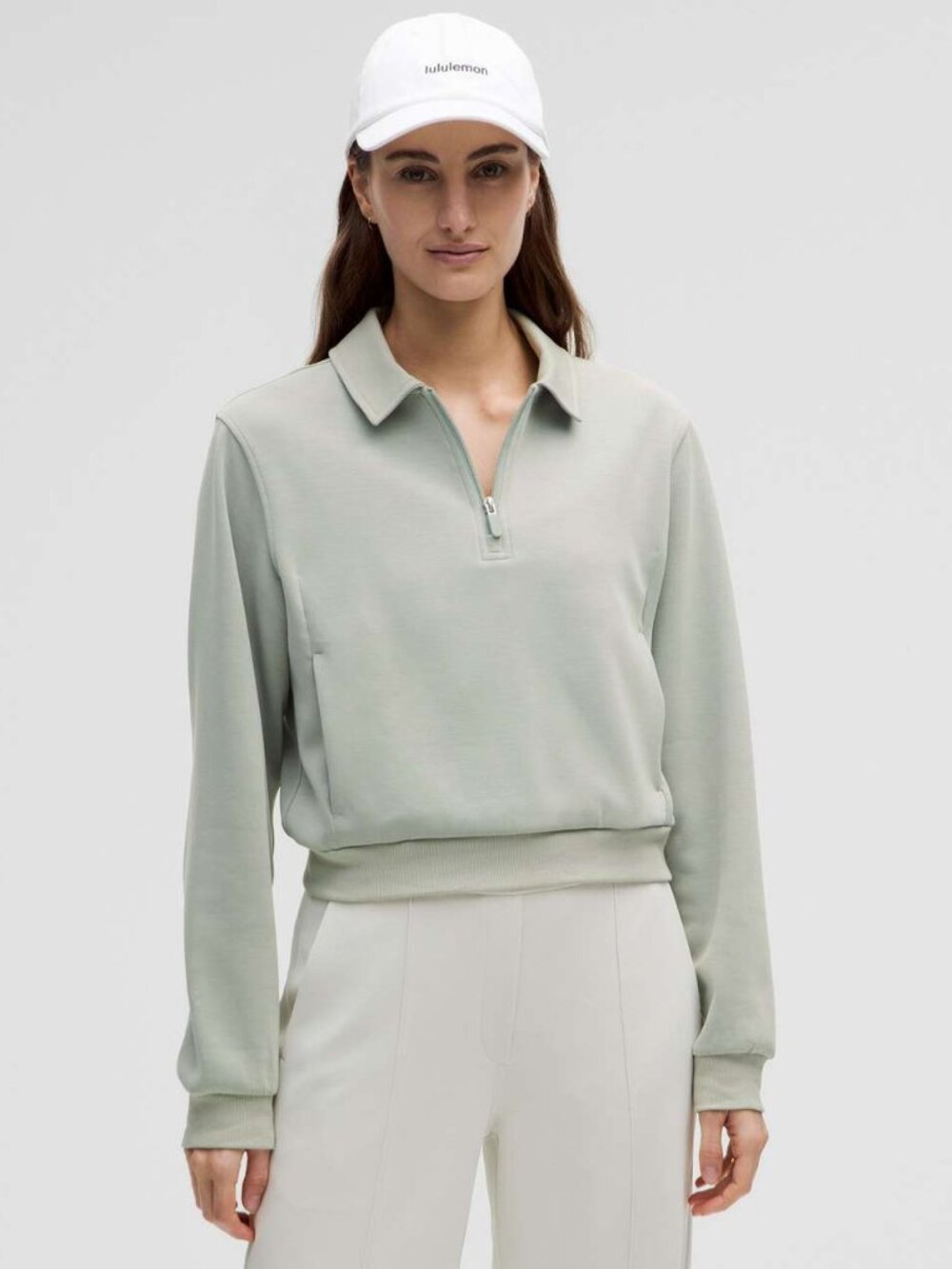 Softstreme Collared Half-Zip Pullover in Jade Grey
